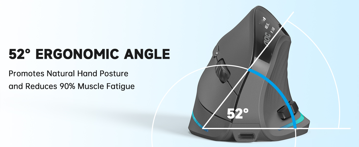 wireless vertical ergonomic mouse computer bluetooth rechargeable ergo mouse