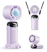 KIMMOO Handheld Portable Turbo Fan with Ice Cooler, Powerful 21000 RPM, Speed (1-199), Up to 14Hr...