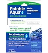 Potable Aqua Chlorine Dioxide Water Purification Tablets - 30 Count