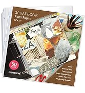 Performore 50 Pack of Scrapbook Refill Pages, 12.25" X 12.25" Clear Sheet Protectors for 3 Ring B...