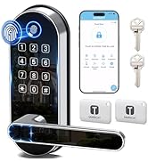 Keyless-Entry Keypad Fingerprint Smart Lock: Digital Door Lock with Code Passcode, Electronic Doo...