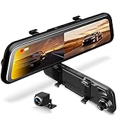 RexingUSA M2 Smart BSD ADAS Dual Mirror Dash Cam 1080p (Front+Rear) w/GPS 12” IPS Touch Screen, S...