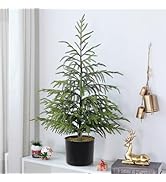 3ft Artificial Norfolk Pine Tree Faux Christmas Tree Green Fake Potted Plants for Front Porch Chr...