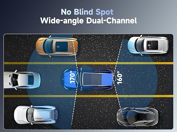 Wide-angle Dual-Channel front and rear dash cam