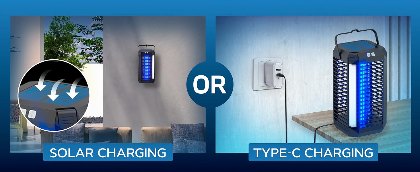 solar charging or type c charging