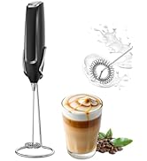 Milk Frother Handheld with Stand, Battery-Operated Electric Foam Maker Frother Wand, Whisk Drink ...