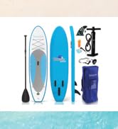 SereneLife Inflatable Stand Up Paddle Board (6 Inches Thick) with Premium SUP Accessories &amp; Carry...