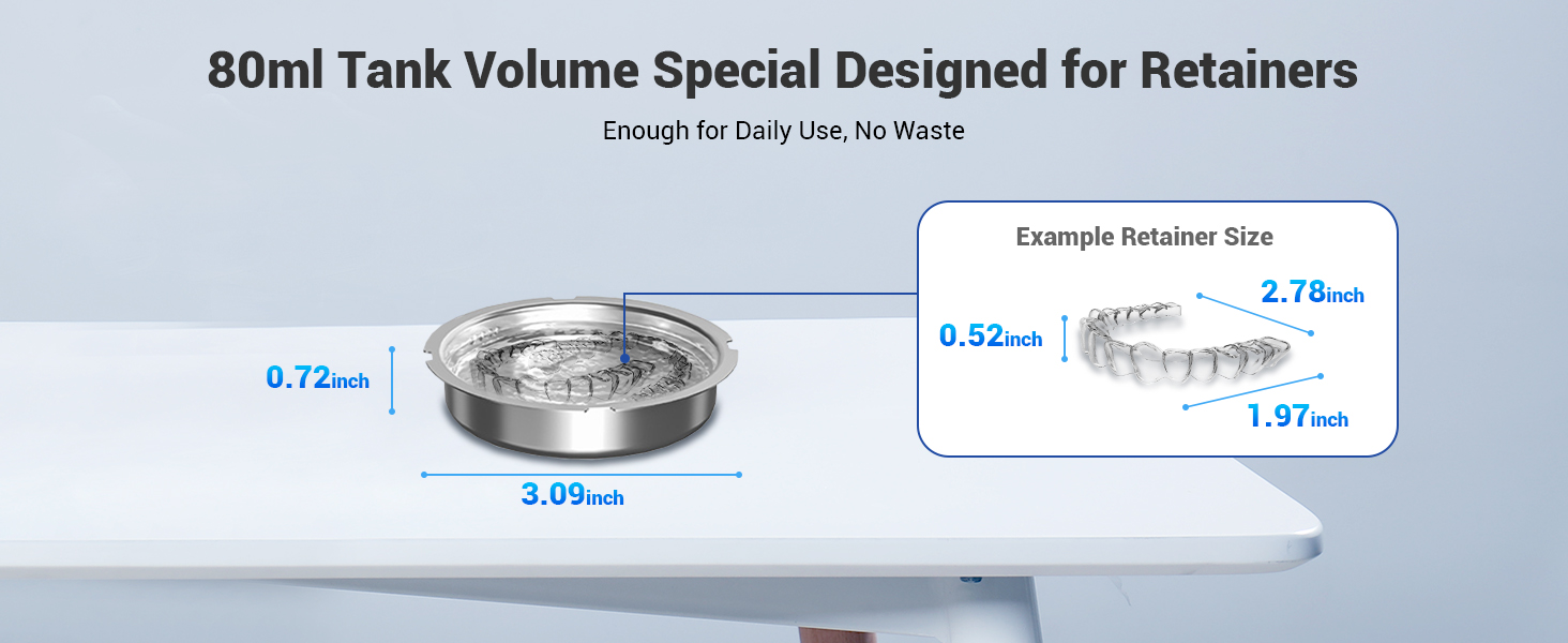 Ultrasonic Retainer Cleaner Machine dental cleaning pod compact portable cordless