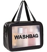 DAPOWER Travel Toiletry Bag for Women and Men, Matte Translucent Toiletry Bag with Handy Handle, ...