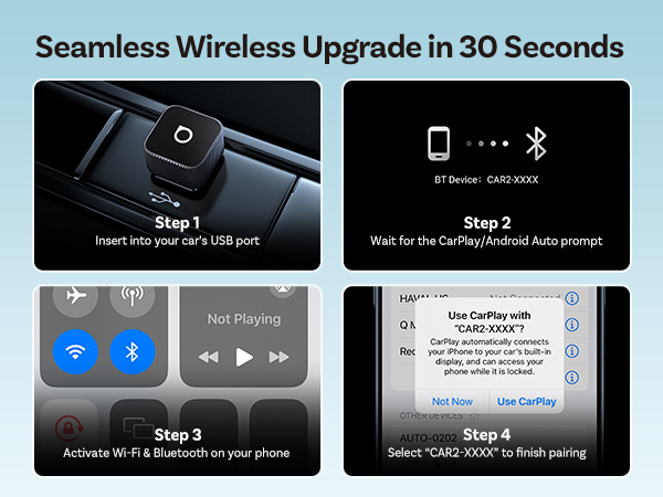2-in-1 Wireless CarPlay &amp; Android Auto Adapter