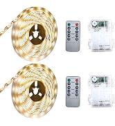 Marreal Battery Powered Led Strip Lights,13.2FT 240Led Battery Led Strip Lights for Remote,Blinki...