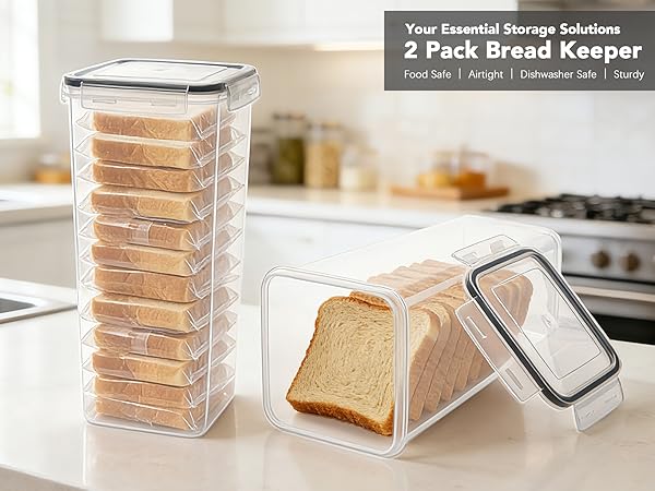 2 Pack Bread Keeper Tall