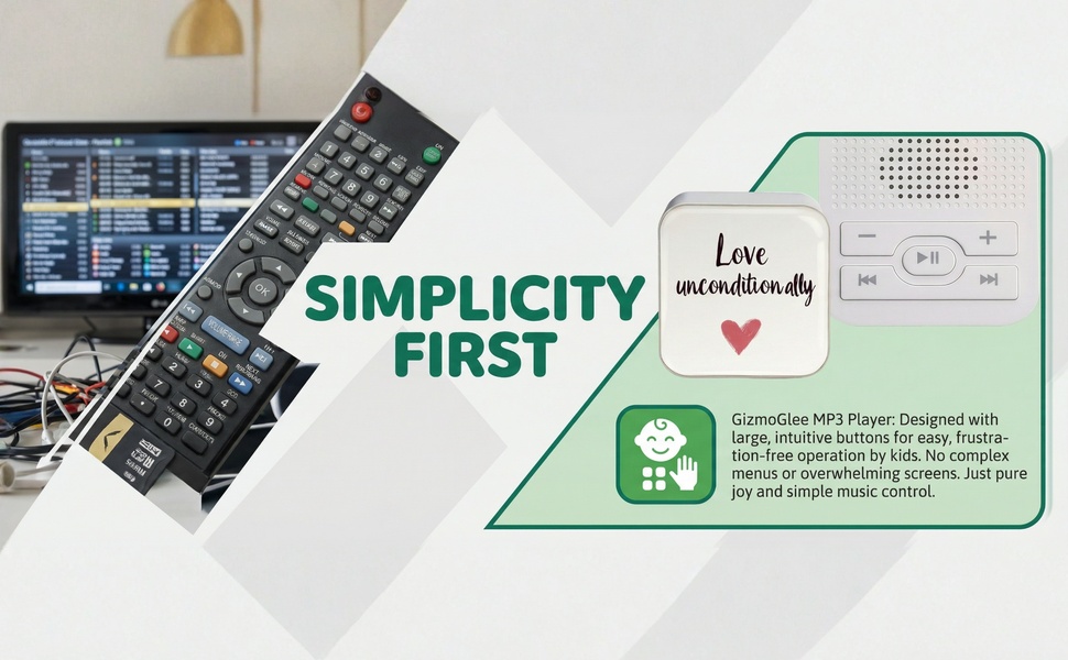 Simple MP3: Large buttons, no complex menus-student/adult-approved, screen-free easy control