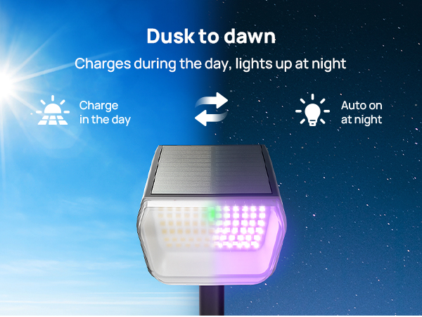 auto on off rgb solar lights