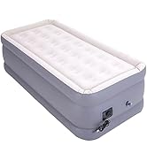 LET'S CAMP Air Mattress Camping Airbed with Electric Pump 18" Twin Inflatable 150 Seconds Quick S...