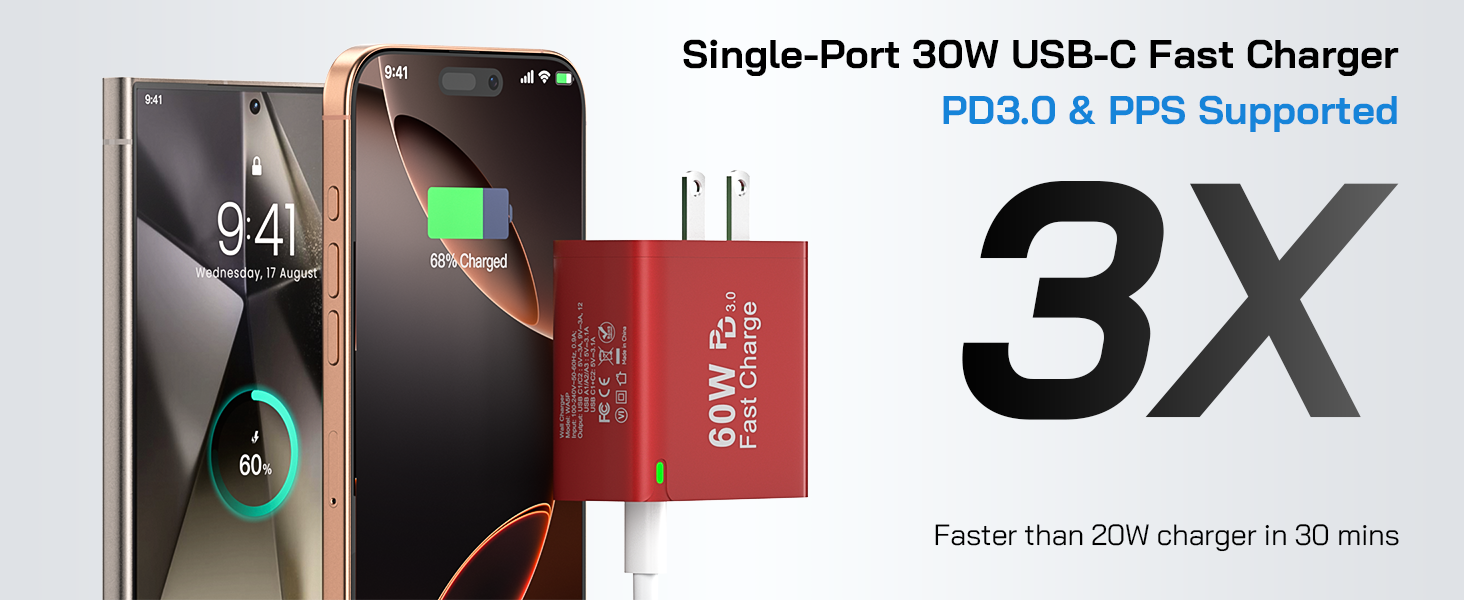 Single-Port 30W USB-C Fast Charger