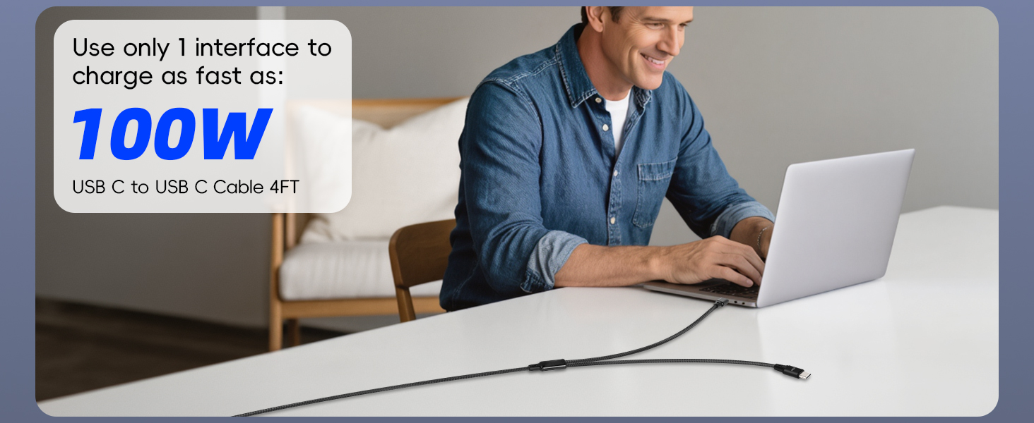 100w multi usb c fast charing cable