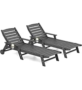 SERWALL Patio Chaise Lounge Chair Set of 2, 5 Positions Adjustable Outdoor Lounge Chair for Pool,...