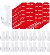 JulyWind Wall Hooks for Hanging Heavy Duty, Medium 22 Self Adhesive Wall with 26 Strips no Damage...
