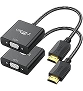 HDMI to VGA Adapter 2-Pack, HDMI to VGA Adapter Male to Female Cable 1080P for Desktop, Laptop, P...
