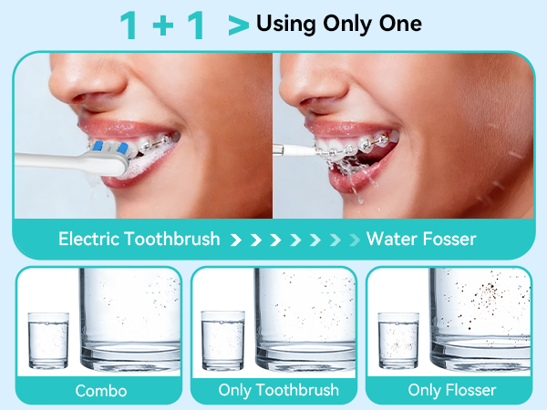 electric toothbrush and water flosser combo
