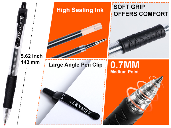  Gel Ink Rollerball Pens