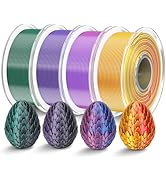 TECBEARS PLA Silk Filament Bundle, 3D Printer Filament Bundle with Shiny Silk Texture, Dual Color...