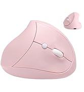 Wireless Mouse Ergonomic Vertical Pink Rechargeable Silent Upright Comfortable Carpal Tunnel Ergo...