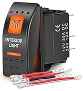Nilight UTV Interior Light Rocker Switch On Off 5 PIN SPST LED Light Bar Switches with Orange Bac...