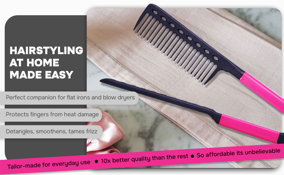 Pink Hair straightener comb
