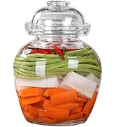 Aosnttol 2.5 Liter Pickle Jar Glass Jar with Lid, Fermentation Kit with Water Seal Airlock Lid, C...