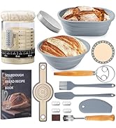 Angadona Sourdough Starter Kit, Sourdough Bread Baking Supplies, 40oz Sourdough Starter Jar, 9" R...