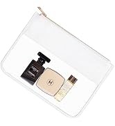 Letter Clear Makeup Bag Pouch for Travel with Zipper Wristlet,Clear Cosmetic Bag for Women Waterp...