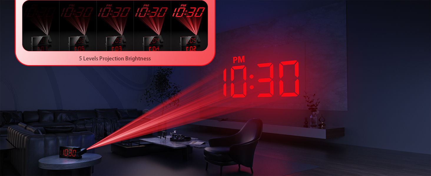 projection alarm clocks for bedrooms