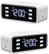 DEWENWILS 2 Pack 7 Day Heavy Duty Timer, Dual Outlet Digital Timer, 3 Prong Programmable Plug in ...