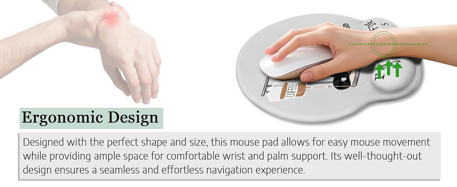 Ergonomic Mouse Pad with Wrist Rest