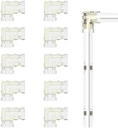 MIWISE 10mm Connectors Kit for 4-Pin RGB COB LED Strip,10pcs Gapless L-Shaped Connectors,Solderle...