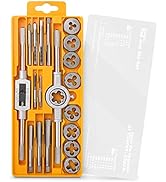 Hi-Spec 20 Piece Metric Tap &amp; Die Set - Complete M3 to M12 Fine &amp; Coarse Tools to Cut, Chase and ...