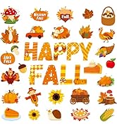 37 Pieces Fall Magnets Happy Fall Refrigerator Magnetic Thanksgiving Day Car Fridge Magnet Sticke...