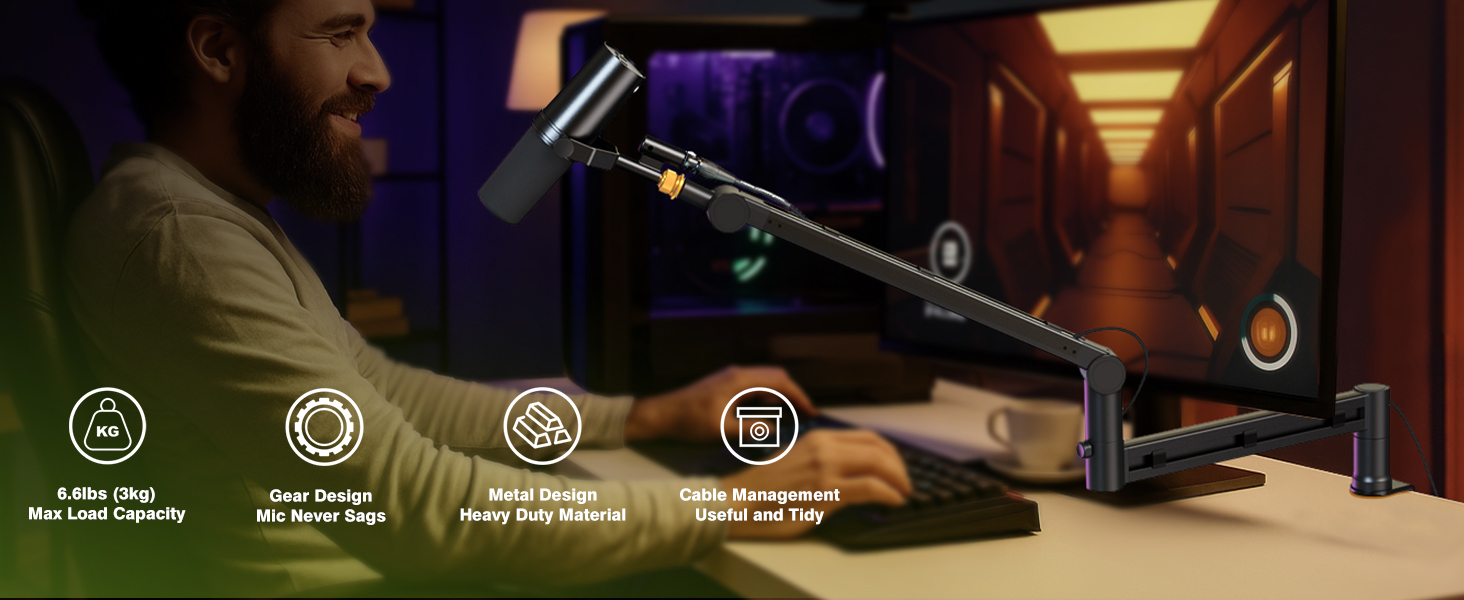 Low Profile Mic Boom Arm