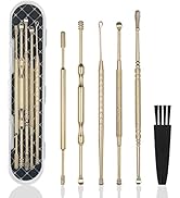 6 Pcs Ear Wax Removal Kit,Professional Double-Headed Ear Pick Earwax Removal Tools,316L Stainless...