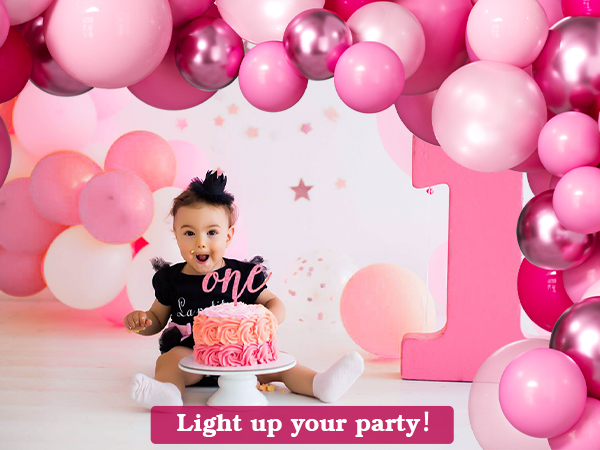 multiple pink latex balloons kit