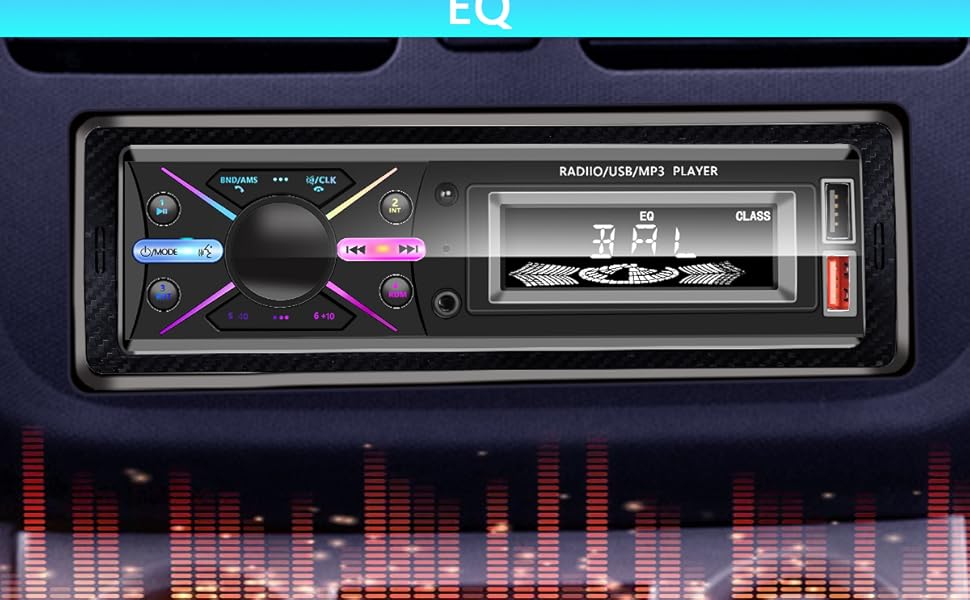 Single Din Car Audio System with APP Control MP3 Player