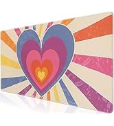 L-SPOUTTO Geometric Heart Desk Mat for Keyboard and Mouse,Abstract XXL Large Mouse Pad,35.4x15.7i...