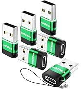 AiNEERich USB to USB C Adapter 6 Pack,USB-A to USB-C Adapter,Type C Female to USBA Male,USBA Conv...