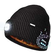 Wmcaps Fleece Lined Bluetooth LED Beanie, Winter Warm Hat with Light and Speaker Mic Cordless Hea...