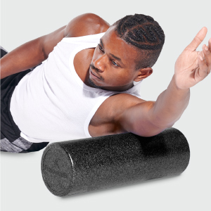 Man Using ProsourceFit High Density Foam Roller 18 x 6 - inches