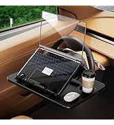 WISFISSH 3 in1 Car Steering Wheel Tray Table for Laptop, Height Adjustable Car Table Tray for Dri...