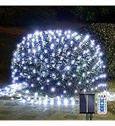 WBao Solar Christmas Net Lights, 360LED 11.5ft x 6.9ft Christmas Bushes Lights with Remote, 8 Lig...