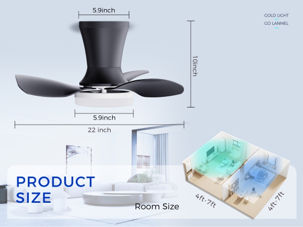 low profile modern ceiling fans with lights remote flush mount white black
